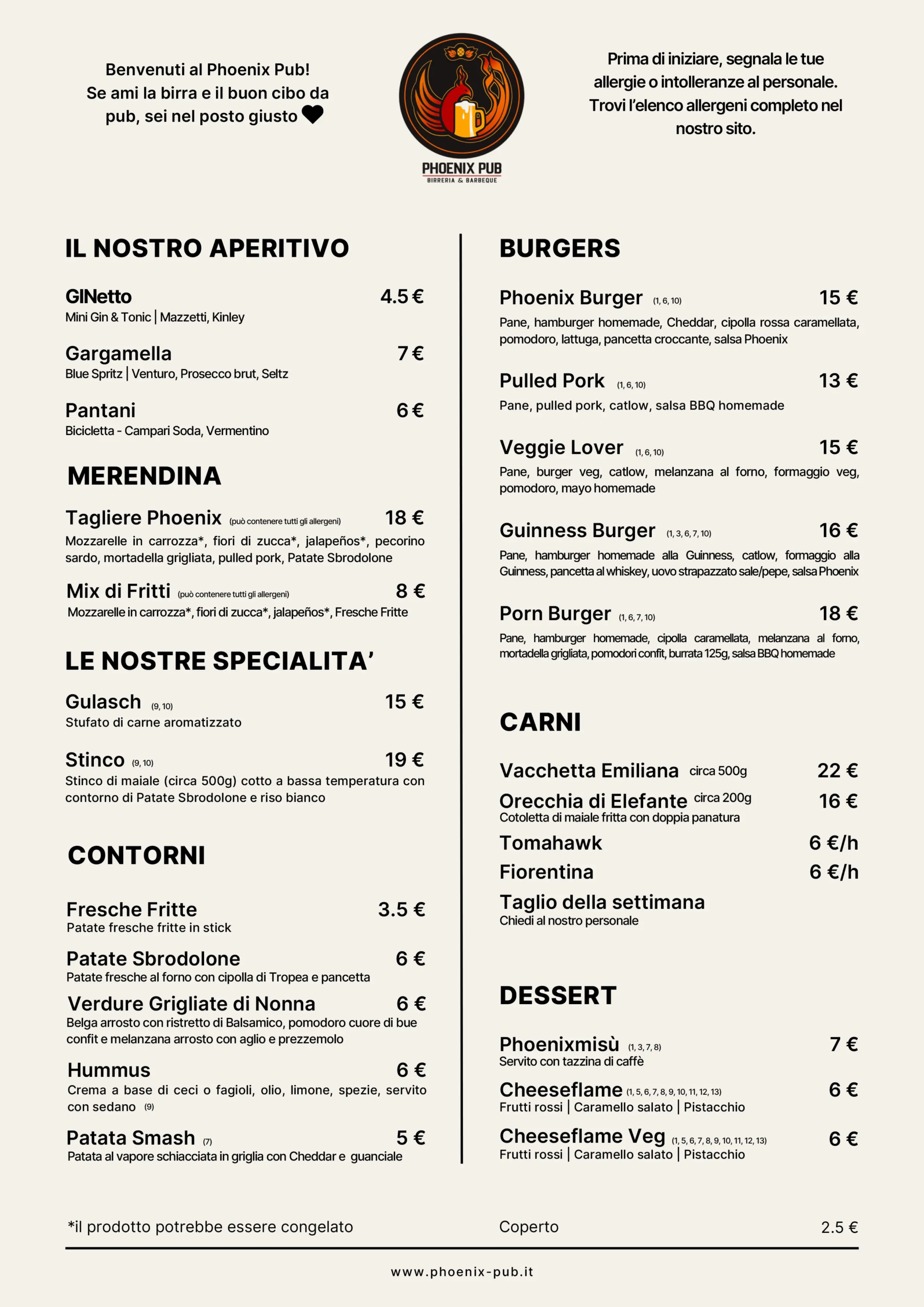 MENU SETTEMBRE